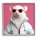 Stupell Industries Az-140-Framed White Trendy Mouse On Canvas by Roozbeh Print Canvas in Pink | 17 H x 17 W x 1.5 D in | Wayfair az-140_gff_17x17