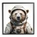 Stupell Industries Ba-937-Framed Bear In Space Suit Framed On Wood Print Wood in Brown | 12 H x 12 W x 1.5 D in | Wayfair ba-937_fr_12x12