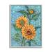 Stupell Industries Bb-278-Framed Budding Sunflowers On Blue Framed On by Paul Brent Print in Blue/Brown/Green | 20 H x 16 W x 1.5 D in | Wayfair