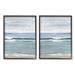 Stupell Industries A2-656-Framed Seagulls Over Beach Waves Framed On 2 Pieces by Sally Swatland Print in Blue/Brown | Wayfair a2-656_fr_2pc_16x20