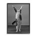 Stupell Industries Ba-372-Framed Funny Cat Victory Pose Framed On Wood by Kazutoshi Ono Print Wood in Brown/Gray | 30 H x 24 W x 1.5 D in | Wayfair