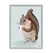 Stupell Industries Ba-340-Framed Squirrel w/ Warm Mug Framed On Wood by Tara Royle Print Wood in Blue/Brown | 20 H x 16 W x 1.5 D in | Wayfair