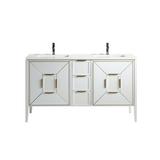 Everly Quinn 60" Double Bathroom Vanity Set Quartz Top in White | 33.5 H x 60 W x 21.6 D in | Wayfair 2AB456CAABE64822B40B15B6F0154270