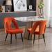 Mercer41 Forestner Velvet Side Chair Dining Chair Wood/Upholstered/Velvet in Orange | 32.9 H x 19.6 W x 24.2 D in | Wayfair