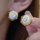 Boucles d'oreilles brossées à la main en or et argent pour hommes et femmes boucle d'oreille en