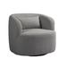 Swivel Chair - Wrought Studio™ Sherpa Barrel Swivel Chair w/ Cushion Wood/Polyester in Brown | 30.5 H x 34.1 W x 32.5 D in | Wayfair