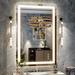 Wrought Studio™ Wall Mirror 24"X32" LED Bathroom Mirror Wall Mounted Rectangular Mirror, White Metal | 32 H x 48 W x 1.17 D in | Wayfair