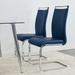 Ivy Bronx Kahle Metal Side Chair Dining Chair Faux Leather/Metal in Blue | 39.37 H x 16.54 W x 21.26 D in | Wayfair