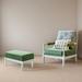 Lounge Chair - Dakota Fields Jorden 27.55" Wide Lounge Chair & Ottoman Wood/Cotton in Green | 35.03 H x 27.55 W x 31.49 D in | Wayfair