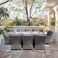 Wildon Home® Rivertown Oval 8 - Person 86" L Outdoor Restaurant Lounge Dining Glass in Gray | 86 W x 39 D in | Wayfair