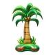 Palmier debout en aluminium ballon de dessin animé tropical fête de plage colorée style hawaïen