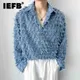 IEFB Korean Style Luxury Shirts Fashion Men's Clothing Solid Color Wool Tassels Casual Cardigan Long