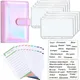 PU Budget Binder Cash Envelope Organizer A6 Notebook Planner 2Pcs French Alphabet Stickers 8pcs