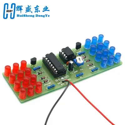 NE555 CD4017 IC LED Electronic Lights Kits Red Blue Dual-Color DIY Kit Strobe Electronic Suit