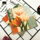 Colourful Printed Napkin Tulip Flower Wedding Party Folded Paper Napkin Mouth Cloth Towel Party