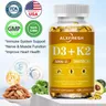 Vitamin D3+K2 5000 IU 300 MCG Vitamins Capsules | Non-GMO Vegan Nutural Gluten-free | Health