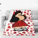 Mafalda Heart Fleece Blankets Amine Cartoon Creative Throw Blankets for Home Hotel Sofa 125*100cm