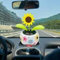Voiture solaire dansante balançoire fleur papillon rabat tournesol jouet animé Bobbleheads danseur