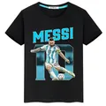 Messi Printed Children's Clothing Summer Cotton Kids T-shirt Boys Girls Casual Short-sleeved Fashion