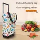 Large Foldable Reusable Trolley Shopping Bag On Wheels Folding Shopping Cart With Wheel Cloth Fabric