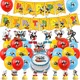 Cuphead Happy Birthday Party Supplies Game Latex Balloon Backdrop Decoration Cake Topper Banner Kid