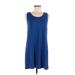 Half Moon by Modern Movement Casual Dress - A-Line: Blue Solid Dresses - Women's Size Medium