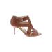 MICHAEL Michael Kors Heels: Brown Solid Shoes - Women's Size 10 - Open Toe