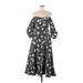 Polo by Ralph Lauren Casual Dress - Midi Sweetheart 3/4 sleeves: Black Floral Dresses - New - Women's Size 6