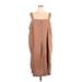 Woman Within Casual Dress - Shirtdress Square Sleeveless: Brown Print Dresses - Women's Size 28