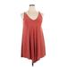 First Love Casual Dress - Mini V-Neck Sleeveless: Burgundy Solid Dresses - Women's Size X-Large