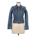 Earl Jean Denim Jacket: Short Blue Print Jackets & Outerwear - Women's Size Small