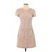 Tommy Hilfiger Casual Dress - Mini Crew Neck Short sleeves: Tan Dresses - Women's Size 4