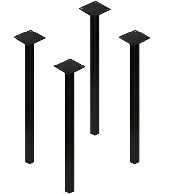 4er Set Möbelfüße Tischbeine aus Metall Eckig 40x40mm Höhe 90cm Tischfüße Image