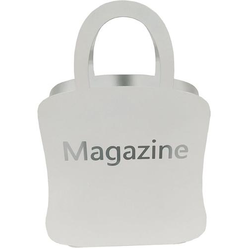 King Home - magazine weisser magazin mit händen aus lackiertem Metall 29x7x32,5h cm