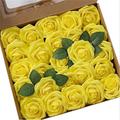 25 pièces de roses rouges fleurs artificielles roses rouge foncé en mousse au toucher réel fausses roses en vrac avec tige bricolage fleurs artisanales pour mariage bouquets de mariée pièce maîtresse