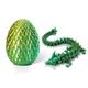 Dragon imprimé en 3D dans un œuf, dragon en cristal de dragon entièrement articulé avec œuf de dragon, articulations flexibles, jouets de bureau de direction pour la décoration de la maison, œuf de dragon de 5 pouces et dragon de 12 pouces