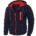 Homme Sweat à capuche zippé Veste Noir Blanche Rouge bleu marine Vert Capuche Plein Poche Sport Loisir du quotidien Des sports Estampage à chaud Design basique Décontractées Printemps Automne