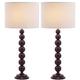 Lot de 2 Métal Lampes de table en Pourpre Foncé