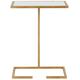 Fer/verre Table d'appoint en Or/Blanc