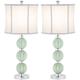 Lot de 2 Céramique Lampes de table en Vert