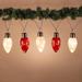 Gerson 71331 - 10 Light Red / White Battery Operated Micro Warm White LED Lighted Garland