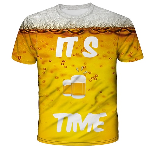 Cosplay Kostüm T-Shirt Anime 3D Bayerisch Deutsch Wiesn T-Shirt Ärmel Klassisch Streetstyle für Herren Unisex Erwachsene 3D-Druck für Oktoberfestbier Image