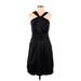 David's Bridal Cocktail Dress: Black Solid Dresses - Women's Size 4