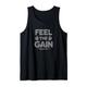 Feel the Gain Grau Gym Motivation Sprüche Fitness Trainings Tank Top