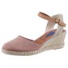 Sandalette VERBENAS "MALENA SERRAJE", Damen, Gr. 35, rosa (altrosa), Veloursleder, Textil, casual, Schuhe, Sommerschuh, Riemchensandale, Urlaubschuh mit Keilabsatz