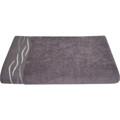 Duschtuch DYCKHOFF "Wave", grau, B:70cm L:140cm, Frottier, Baumwolle, Handtücher (Packung), mit Jacquard-Bordüre Image