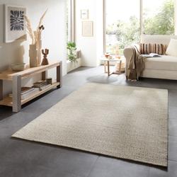 Wollteppich MY HOME "Daoulas", beige (natur beige), B:110cm H:10mm L:170cm, Schurwolle, Teppiche, Handweb Teppich, reine Wolle, modernes Rauten Muster, Scandi Design