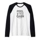 Feel the Gain Grau Gym Motivation Sprüche Fitness Trainings Raglan