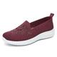 Women's Slip-Ons Pink Shoes Flyknit Shoes Comfort Shoes Work Daily Solid Color Floral Summer Wedge Heel Round Toe Classic Casual Minimalism Walking Tissage Volant Loafer Black Pink Red