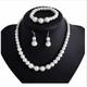 Women's Bridal Jewelry Sets Imitation Pearl Earrings Jewelry White For Party Wedding Engagement Promise Festival Four-piece Suit